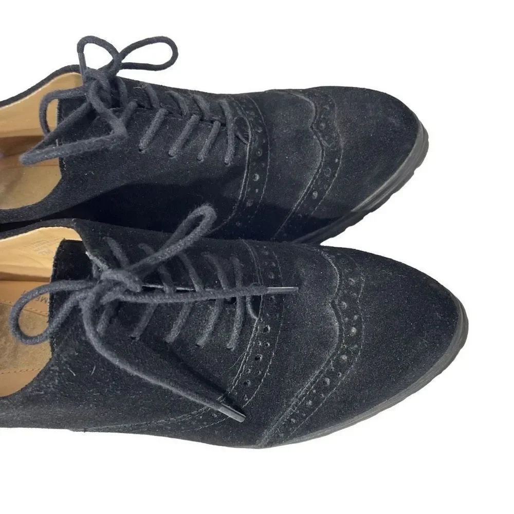 Ellen Tracy Active Women's Black Wedge Suede shoes 7 EUC